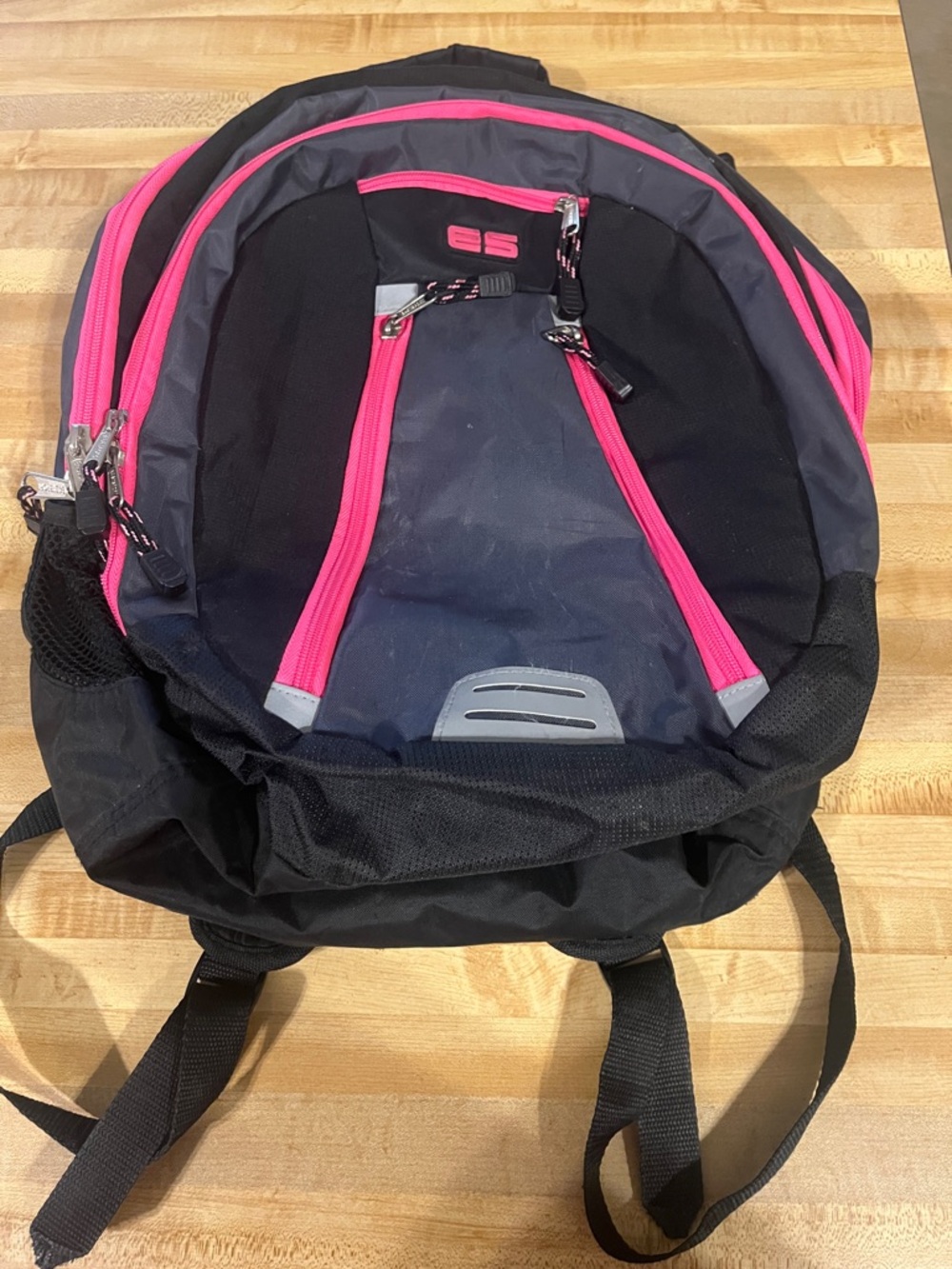 Black & Pink Multi-Zip Backpack